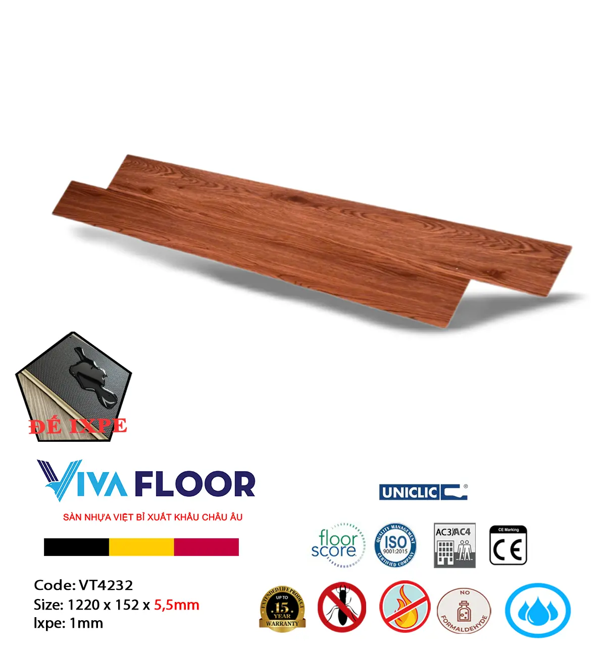 Sàn nhựa spc 5,5ly Vivafloor V4232
