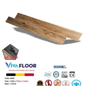 Sàn nhựa hèm khoá spc 5,5ly Vivafloor V406